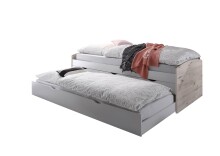 Bettgestell >Georgina< in Sandeiche/weiß - 96x23,5x198cm (BxHxT)