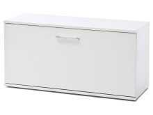 Sitzbank >Gandia< in Weiß matt / Weiß Hochglanz aus Metall - 90x47x38cm (BxHxT)
