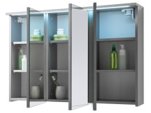 Spiegelschrank >Kirkja< in Titan - 100x68x22,5cm (BxHxT)