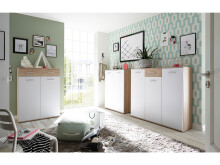 Schuhschrank >Mansfield< in Sonoma-Eiche - 136x120x36cm (BxHxT)
