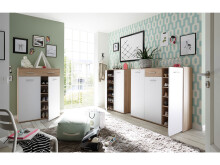 Schuhschrank >Mansfield< in Sonoma-Eiche - 136x120x36cm (BxHxT)