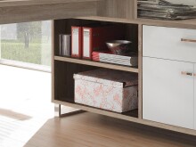 Eckschreibtisch >Margate< in Sonoma-Eiche - 140x62x40cm (BxHxT)