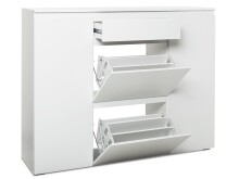 Schuhschrank >Ravenna III< in Weiß/Matt - 137.6x109x37cm (BxHxT)