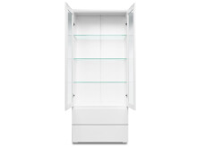 Vitrine >Ravenna I< in Weiß/Matt aus Glas - 80x191x40cm (BxHxT)