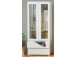 Vitrine >Ravenna I< in Weiß/Matt aus Glas - 80x191x40cm (BxHxT)