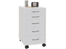Rollcontainer >Pit< in Weiß - 33x63,5x38cm...