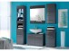 Wandspiegel >Corby< in Grau-Metallic Hochglanz aus Glas - 76x88x17cm (BxHxT)
