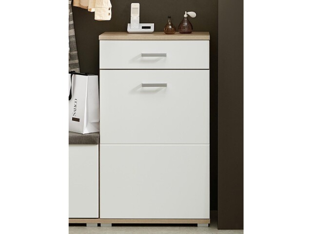 Schuhschrank >Arlington II< in chrom matt aus Metall - 60x104x38cm (BxHxT)