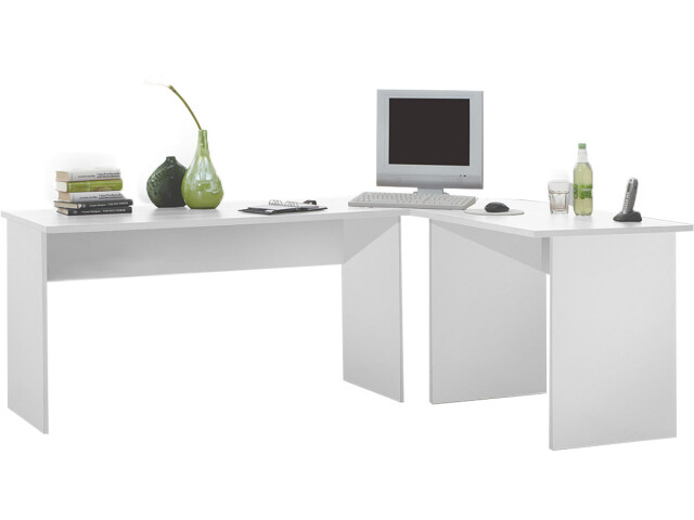 Schreibtisch >Johan< in Weiß - 205x76x65cm (BxHxT)