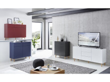 Kommode >Redditch< in Anthrazit aus Metall - 80x95x41cm (BxHxT)