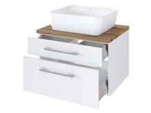 Badezimmer-Set >Davos< in Weiß Wotan Eiche Nachbildung - 140x47cm (BxT)