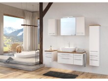 Badezimmer-Set >Davos< (6-teilig) in Weiß Wotan Eiche Nachbildung - 170x47 (BxT)