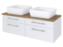 Badezimmer-Set >Davos< (6-teilig) in Weiß Wotan Eiche Nachbildung - 200x47 (BxT)