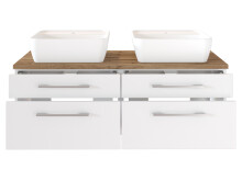 Badezimmer-Set >Davos< (6-teilig) in Weiß Wotan Eiche Nachbildung - 200x47 (BxT)