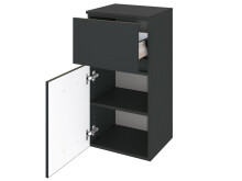 Badezimmer-Set >Baabe< (5-teilig) in Grau-Matt Graphit - 210x47cm (BxT)