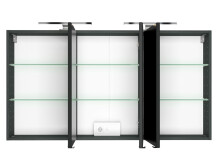 Badezimmer-Set >Baabe< (5-teilig) in Grau-Matt Graphit - 210x47cm (BxT)