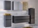 Badezimmer-Set >Baabe< (5-teilig) in Grau-Matt Graphit - 210x47cm (BxT)