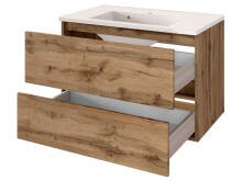 Badezimmer-Set >Baabe< (5-teilig) in Wotan-Eiche - 190x47cm (BxT)