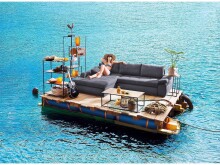 Couchtisch >Carney< in Wildeiche aus Metall - 100x40x50cm (BxHxT)