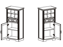 Highboard >Jasmin< in Graphit aus Metall - 66x136x42cm (BxHxT)