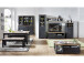 Highboard >Jasmin< in Graphit aus Metall - 66x136x42cm (BxHxT)