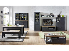 Highboard >Jasmin< in Graphit aus Metall - 93x150x42cm (BxHxT)