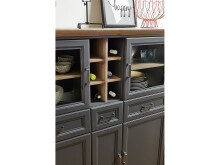 Highboard >Jasmin< in Graphit aus Metall - 143x150x42cm (BxHxT)