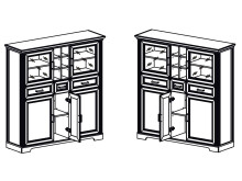Highboard >Jasmin< in Graphit aus Metall - 143x150x42cm (BxHxT)