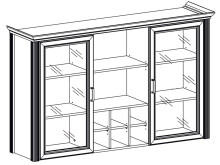 Buffetaufsatz >Jasmin< in Pinie-Hell aus Metall - 166x103x42cm (BxHxT)