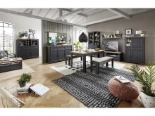 TV-Board >Jasmin< in Graphit - 143x54x51cm (BxHxT)