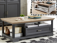 Couchtisch >Jasmin< in Antik aus Metall -...