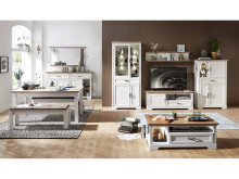 Couchtisch >Jasmin< in Pinie-Hell aus Metall - 120x45x67cm (BxHxT)