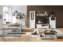 Wohnwand >Jasmin< in Pinie-Hell aus Metall - 299x204x51cm (BxHxT)