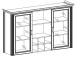 Buffet >Jasmin< in Pinie-Hell aus Metall - 166x205x48cm (BxHxT)