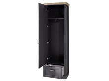 Garderobenschrank >Jasmin< in Graphit - 65x204x41cm (BxHxT)
