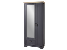 Garderobenschrank >Jasmin< in Graphit - 93x204x41cm (BxHxT)