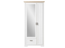 Garderobenschrank >Jasmin< in Pinie-Hell aus Metall - 93x204x41cm (BxHxT)