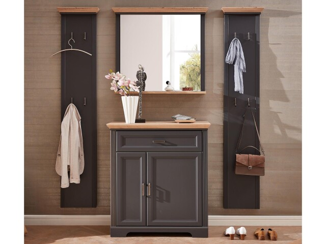 Garderoben-Set >Jasmin< in Graphit - 223x204x41cm (BxHxT)