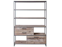 Regal >Roger< in Used Style Mix Nachbildung aus Metall - 138x192x35cm (BxHxT)