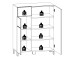 Schuhschrank >Redditch< in Lichtgrau aus Kunststoff - 80x104x39cm (BxHxT)