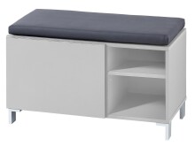 Sitzbank >Redditch< in Lichtgrau aus Kunststoff - 80x48x39cm (BxHxT)
