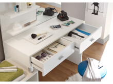 Schminktisch >Skive< in Weiß - 132x145x43cm...
