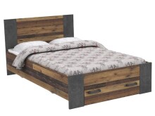 Bett >Celon< in Old Wood Vintage - 125,1x90,5x204,9cm (BxHxT)