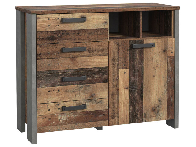 Kommode >Celon< in Old Wood Vintage - 106,7x86,3x41,6cm (BxHxT)