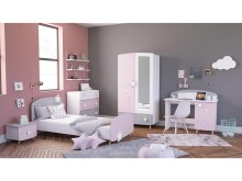 Kinderbett >Savannah< in Weiß aus MDF - 97x77x204,5cm (BxHxT)