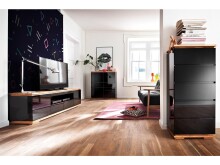 TV-Board >Charleston< in Asteiche aus Massivholz - 202x54x40cm (BxHxT)