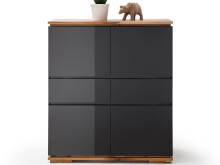 Highboard >Charleston< in Asteiche aus Massivholz - 102x115x40cm (BxHxT)