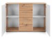 Sideboard >Jacklin< in Artisan Eiche Weiß - 120x85x35cm (BxHxT)