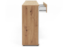 Sideboard >Jacklin< in Artisan Eiche Weiß - 160x85x35cm (BxHxT)