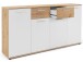 Sideboard >Jacklin< in Artisan Eiche Weiß - 160x85x35cm (BxHxT)